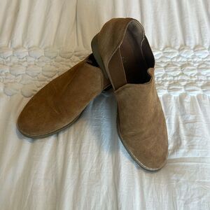 Bjorndal Gianna camel leather booties elastic interior side Sz 8 Bjorn dal